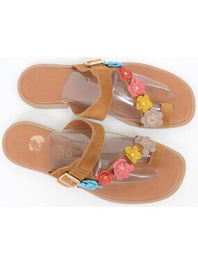 Avellini Women's Funky Flowers Boho Hippie Flat Toe Ring Sandals US 6.5/7 EUR 37